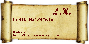 Ludik Melánia névjegykártya